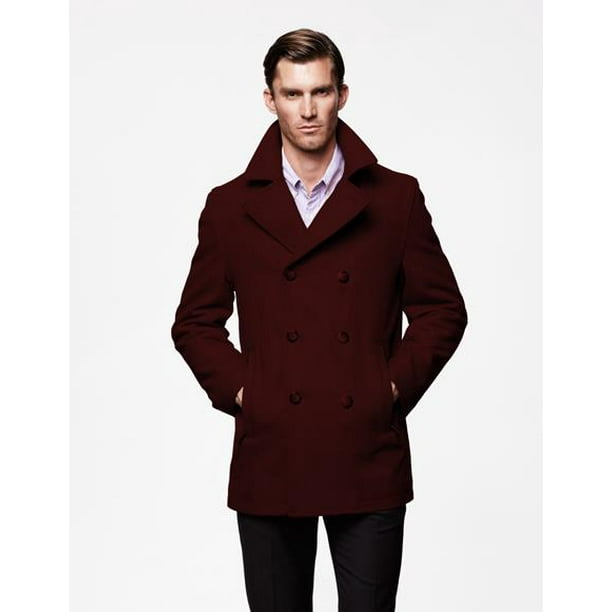 IZOD Mens Double Breasted Wool Peacoat IZOD Mens Double Breasted Wool Peacoat